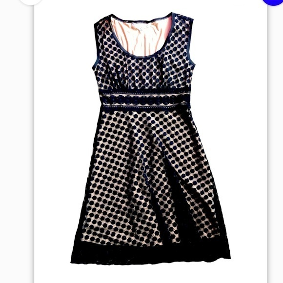 Max Studio Black Lace Overlay Dress XS EUC - Picture 1 of 7